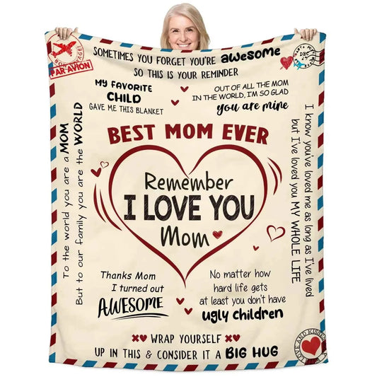 Gifts from Daughter Son for Mother's Day Birthday Mom Gifts Anniversary Unique Gifts for Mom Super Soft Flannel Throw Blankets